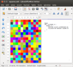 UX improvements: (1) “Magic wand” icon sets 2-page program editor layout. (2) Also the vertically aligned Logo toolbar shows the “magic wand” icon. (3) Random color generation with vivid colors.